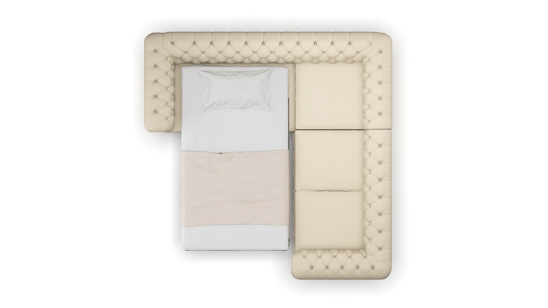 Bordeaux Noble Buckwheat Sectional Sleeper Espresso legs 3