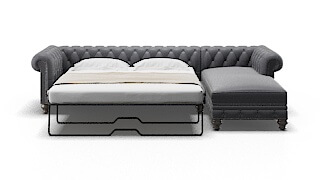 Bordeaux Notion Graphite Panel Sleeper Espresso legs 1