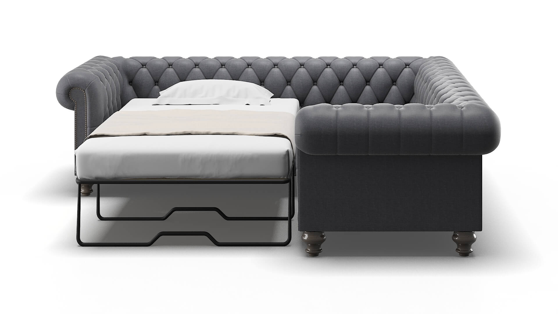 Bordeaux Notion Graphite Sectional Sleeper Espresso legs 1