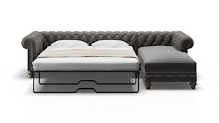 Bordeaux Oscar Grey Panel Sleeper Espresso legs 1