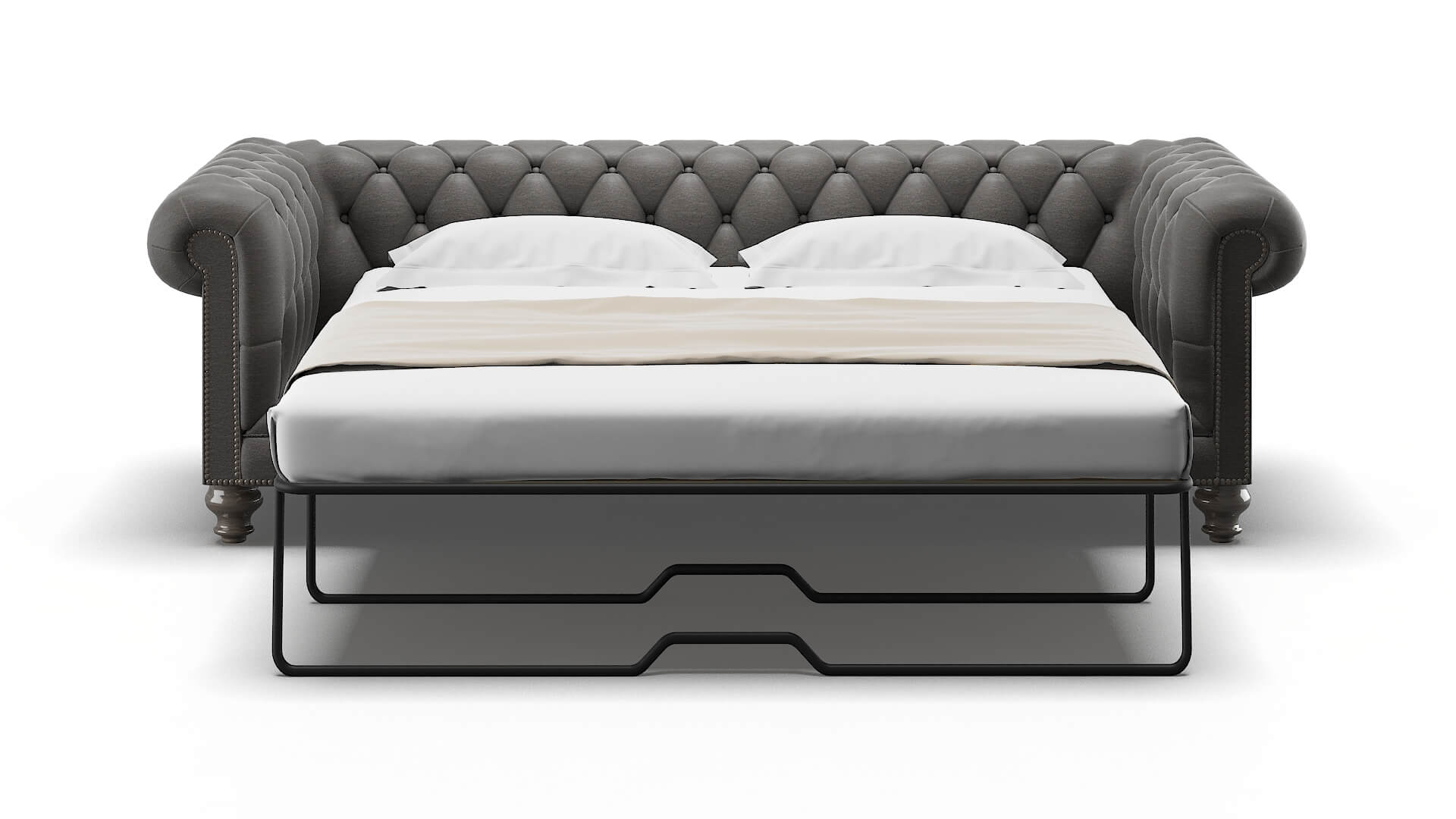 Bordeaux Oscar Grey Sofa Sleeper Espresso legs 1