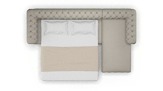 Bordeaux Oscar Silver Panel Sleeper Espresso legs 3