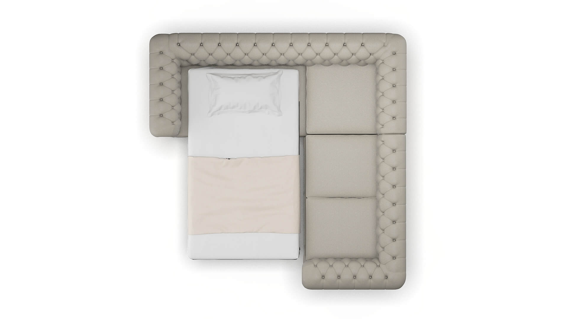 Bordeaux Oscar Silver Sectional Sleeper Espresso legs 3