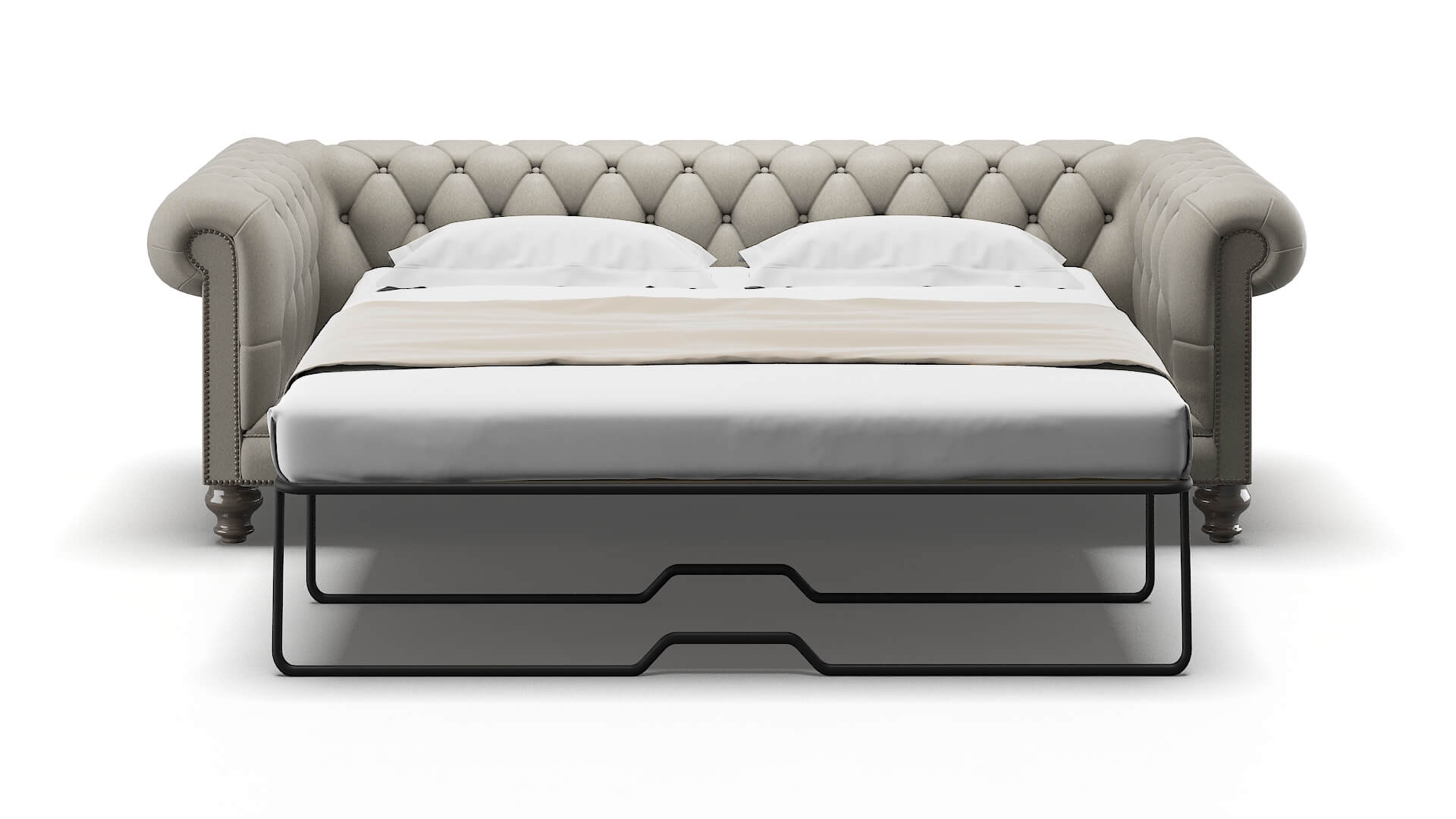 Bordeaux Oscar Silver Sofa Sleeper Espresso legs 1