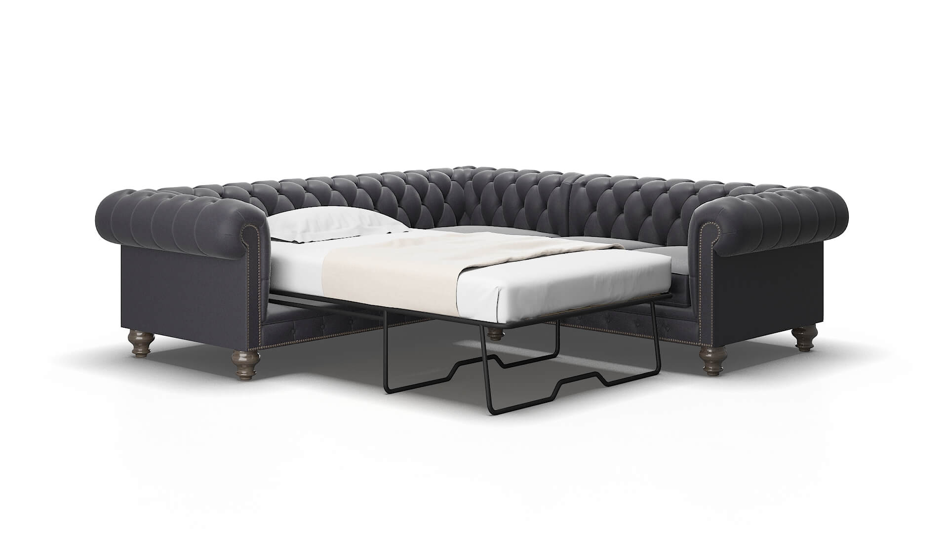 Bordeaux Parker charcoal Sectional sleeper Espresso Legs  2