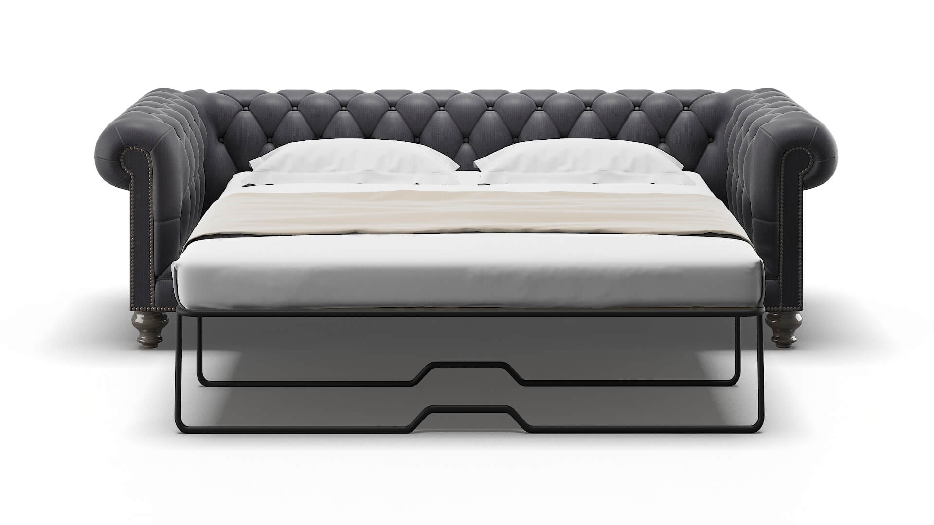 Bordeaux Parker Charcoal Sofa Sleeper Espresso legs 1