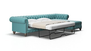 Bordeaux Parker turquoise Panel sleeper Espresso Legs  2
