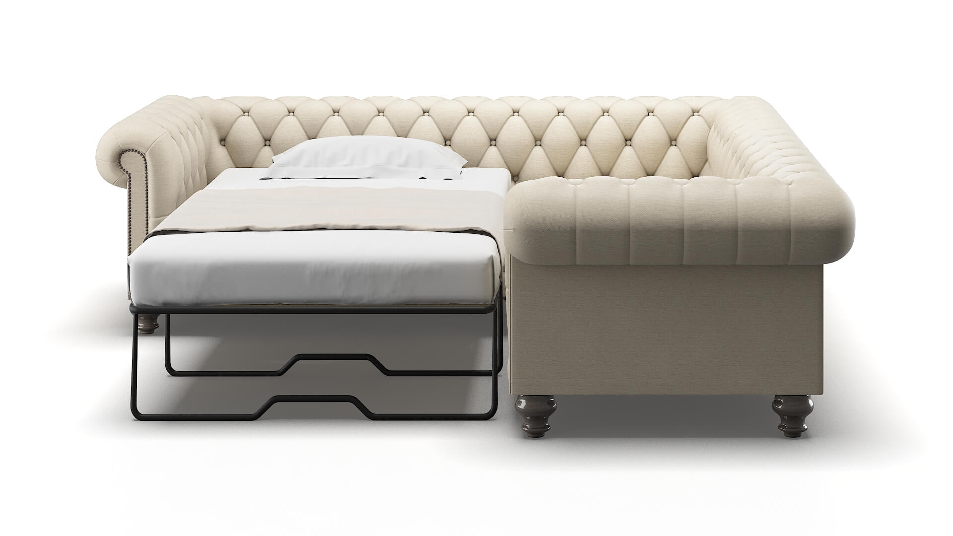 Bordeaux Phoenix Birch Sectional Sleeper Espresso legs 1