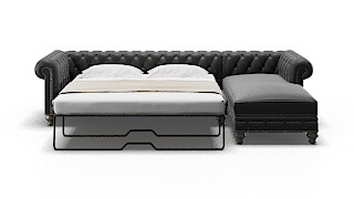 Bordeaux Phoenix Charcoal Panel Sleeper Espresso legs 1