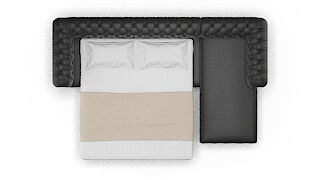 Bordeaux Phoenix Charcoal Panel Sleeper Espresso legs 3