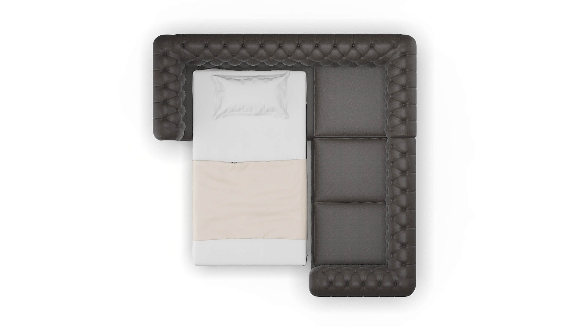 Bordeaux Phoenix Chocolate Sectional Sleeper Espresso legs 3