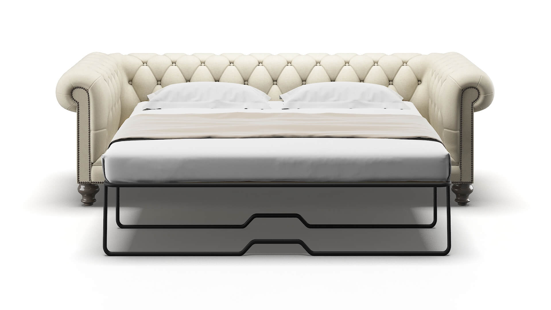 Bordeaux Phoenix Ivory Sofa Sleeper Espresso legs 1