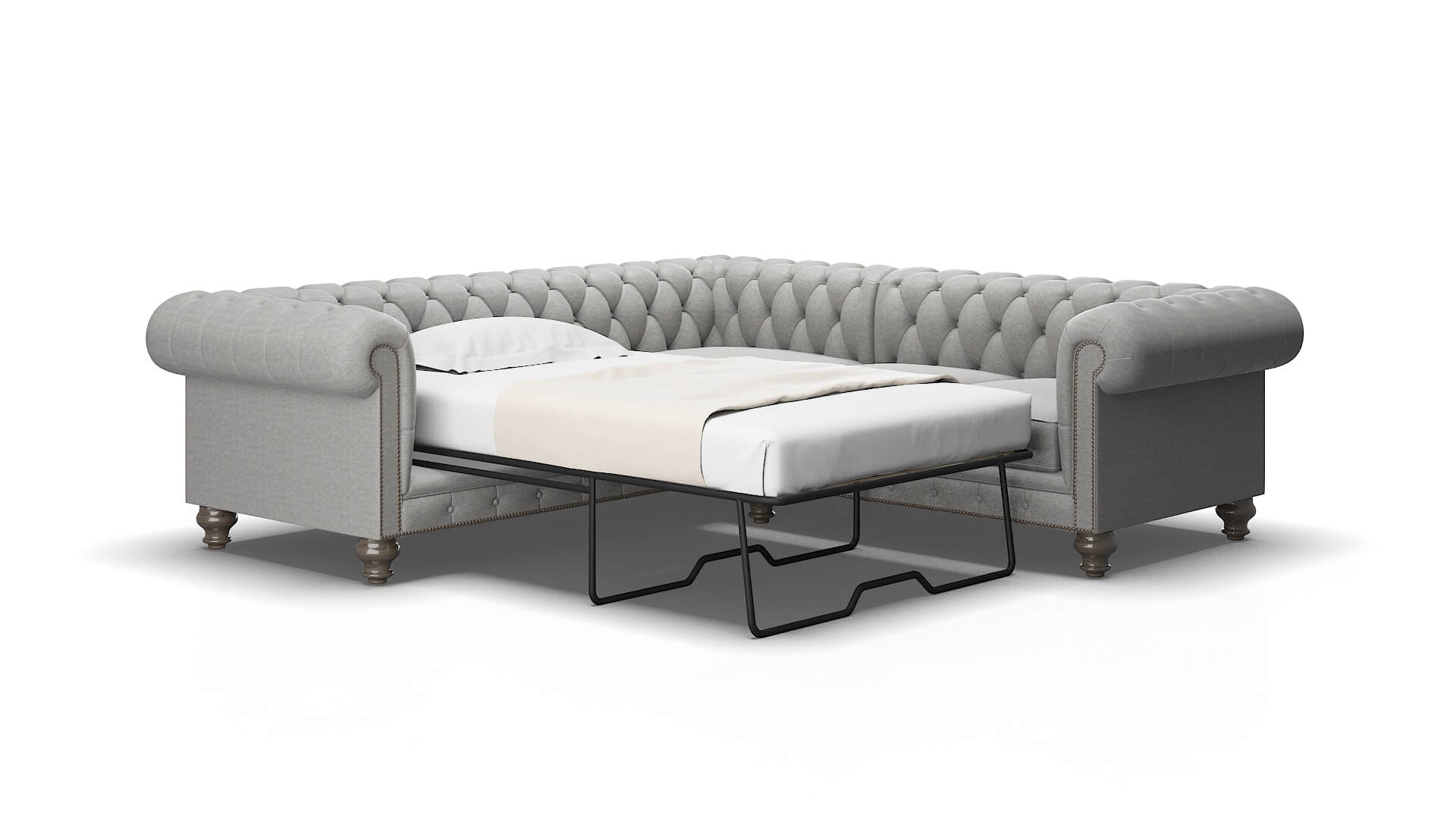 Bordeaux Phoenix Smoke Sectional Sleeper Espresso legs 2