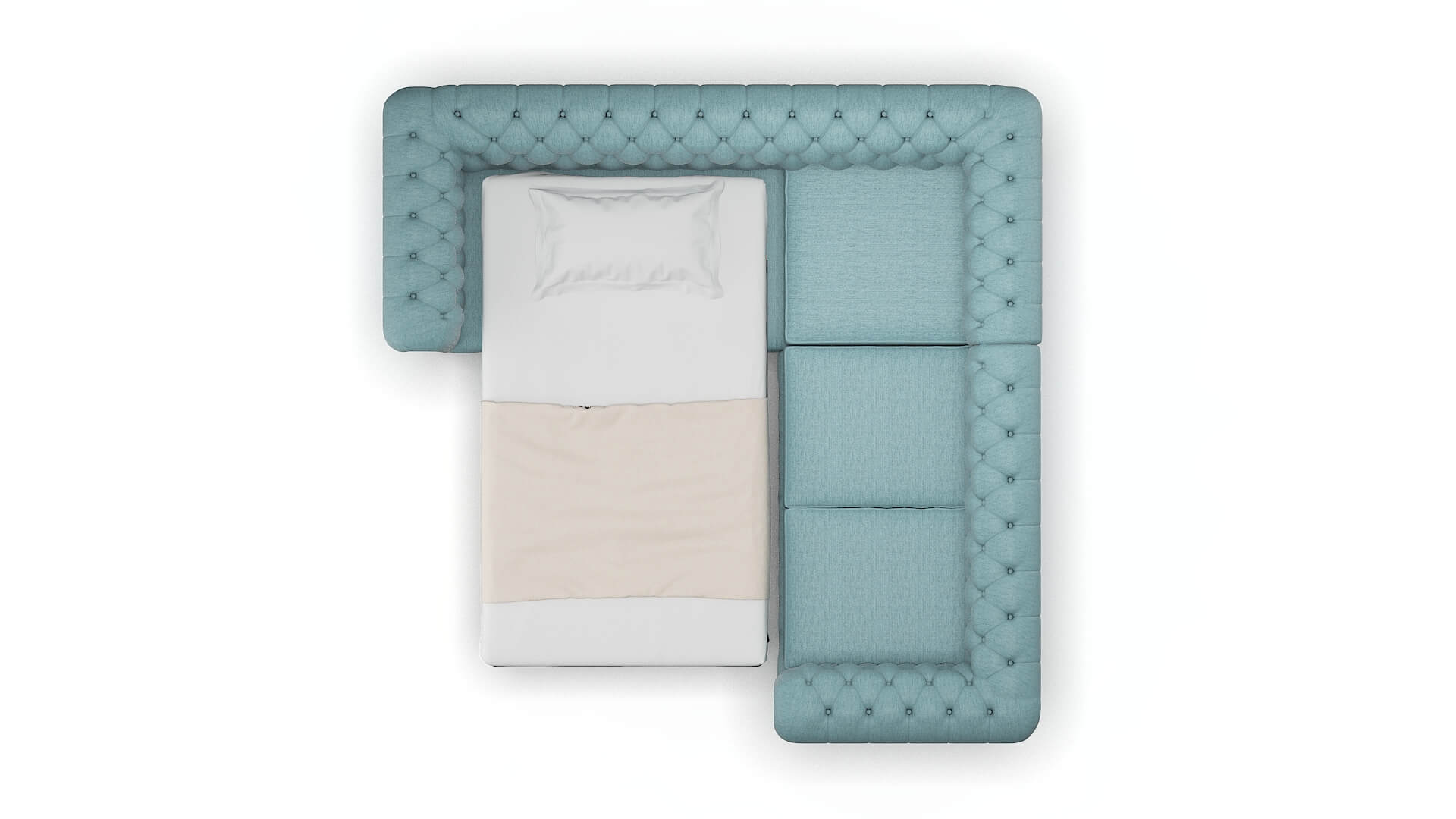 Bordeaux Prisma Rainfall Sectional Sleeper Espresso legs 3