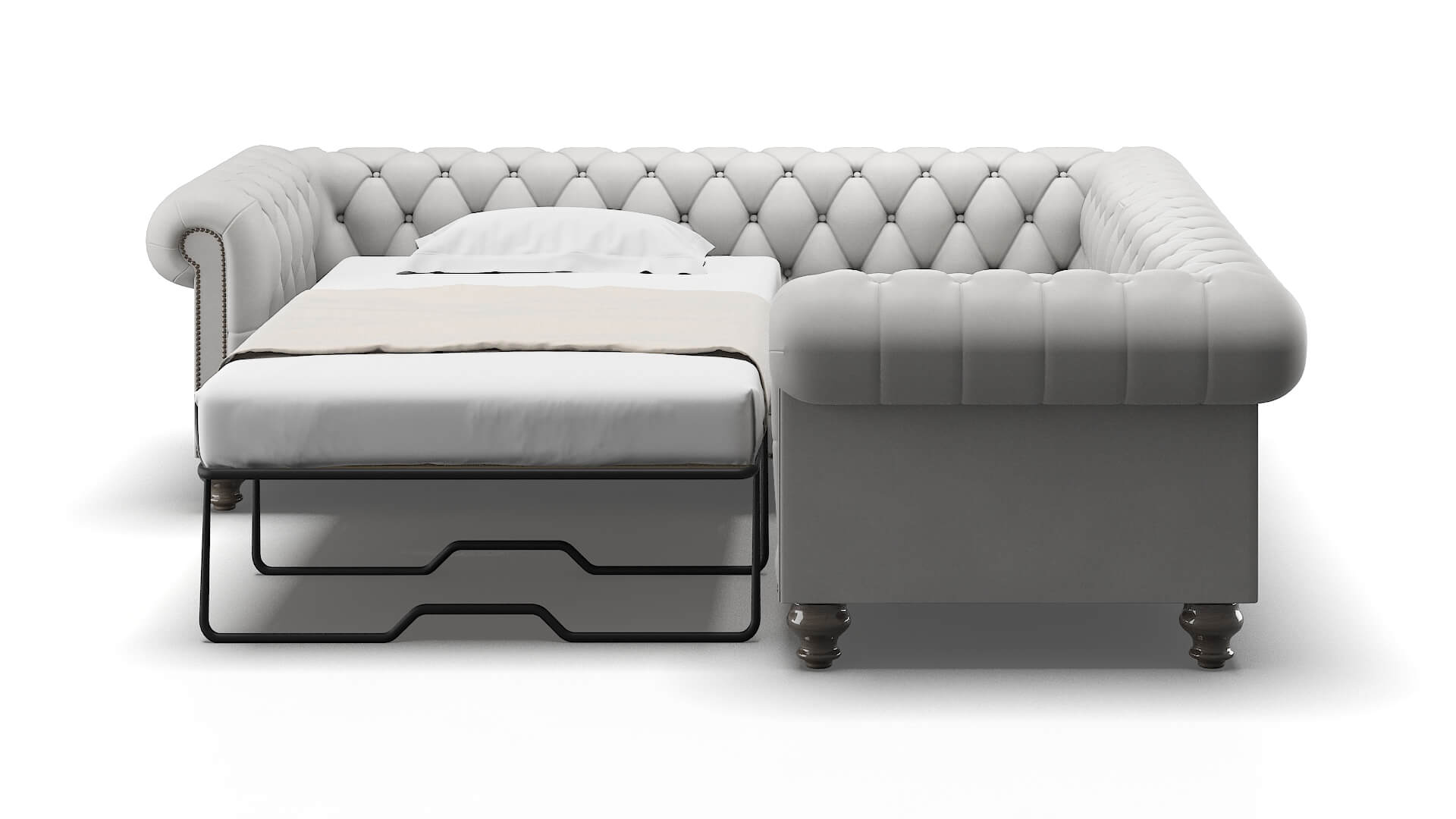 Bordeaux Prisma Steam Sectional Sleeper Espresso legs 1