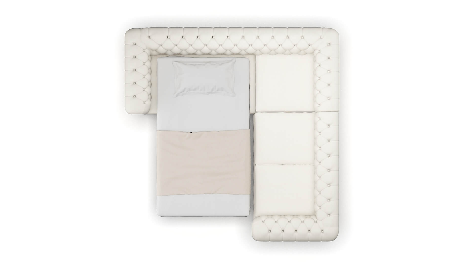 Bordeaux R_prize Cream Sectional Sleeper Espresso legs 3