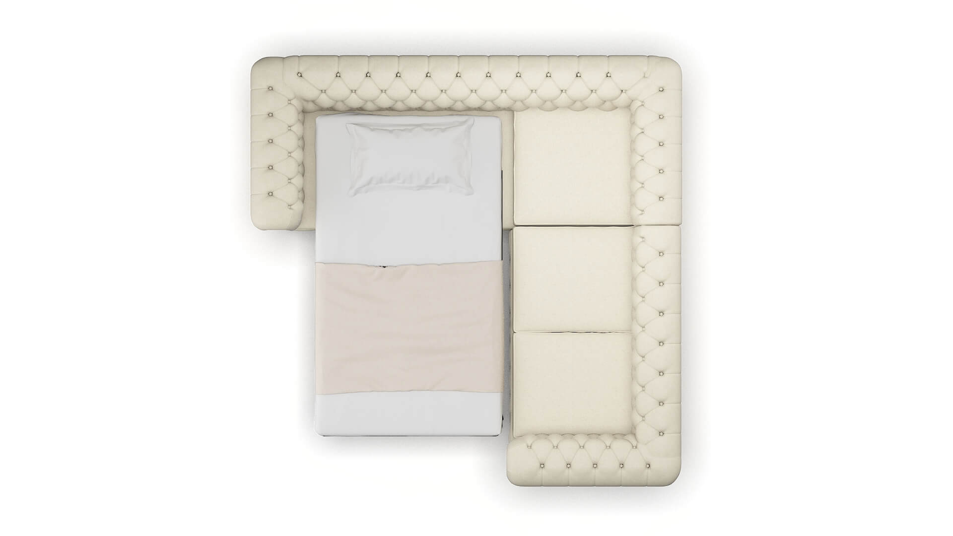 Bordeaux Redondo Oyster Sectional Sleeper Espresso legs 3