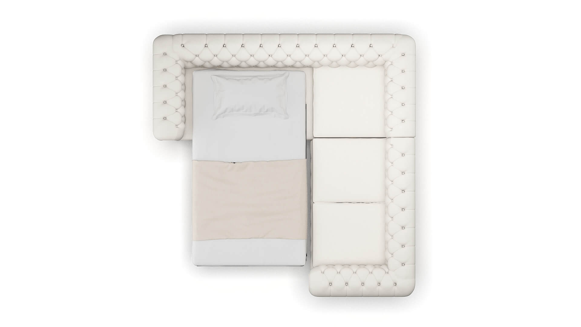 Bordeaux Redondo Pearl Sectional Sleeper Espresso legs 3