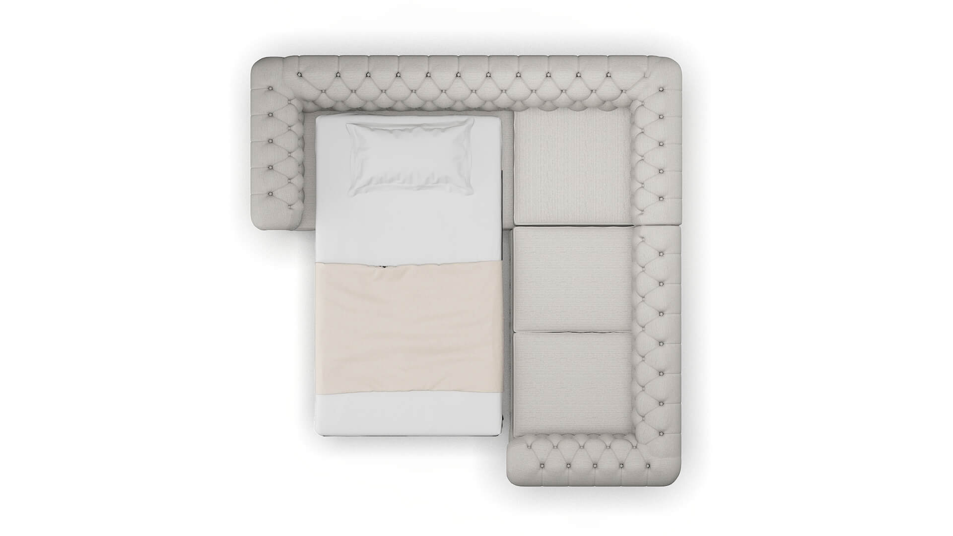 Bordeaux Redondo Stone Sectional Sleeper Espresso legs 3