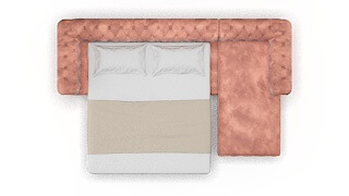 Bordeaux Royale Blush Panel Sleeper Espresso legs 3