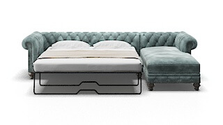 Bordeaux Royale Cloud Panel Sleeper Espresso legs 1