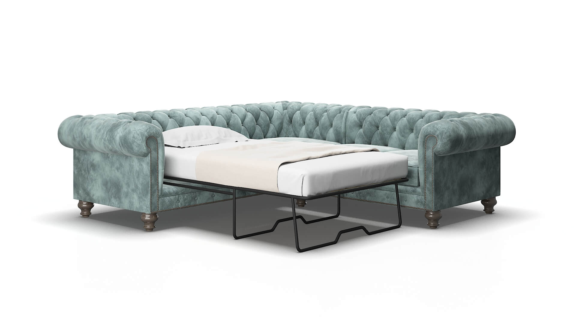 Bordeaux Royale cloud Sectional sleeper Espresso Legs  2