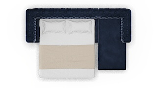 Bordeaux Royale Cobalt Panel Sleeper Espresso legs 3