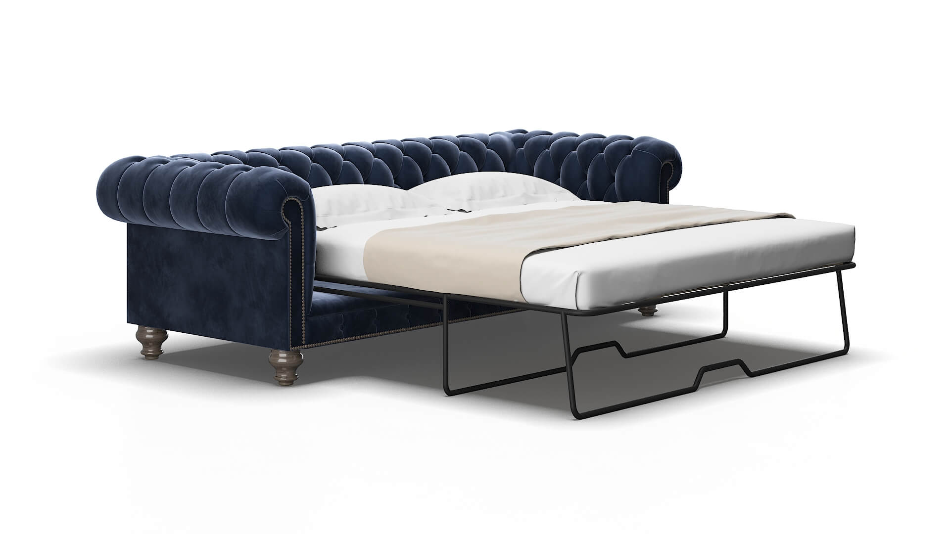 Bordeaux Royale cobalt Sofa sleeper Espresso Legs  2
