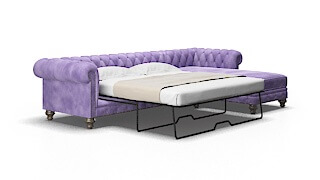 Bordeaux Royale lavender Panel sleeper Espresso Legs  2