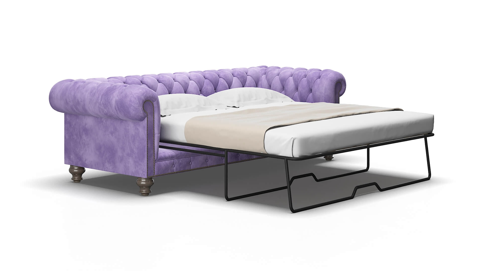 Bordeaux Royale lavender Sofa sleeper Espresso Legs  2