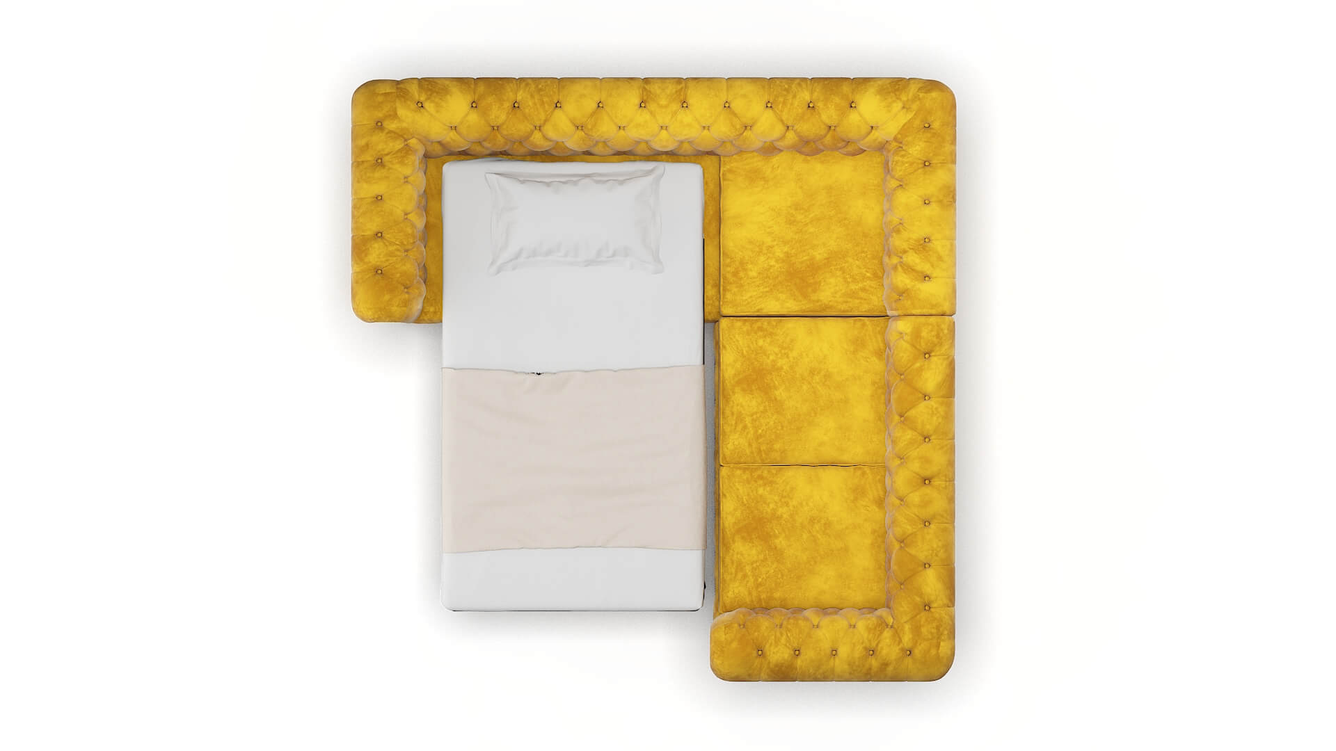 Bordeaux Royale Marigold Sectional Sleeper Espresso legs 3