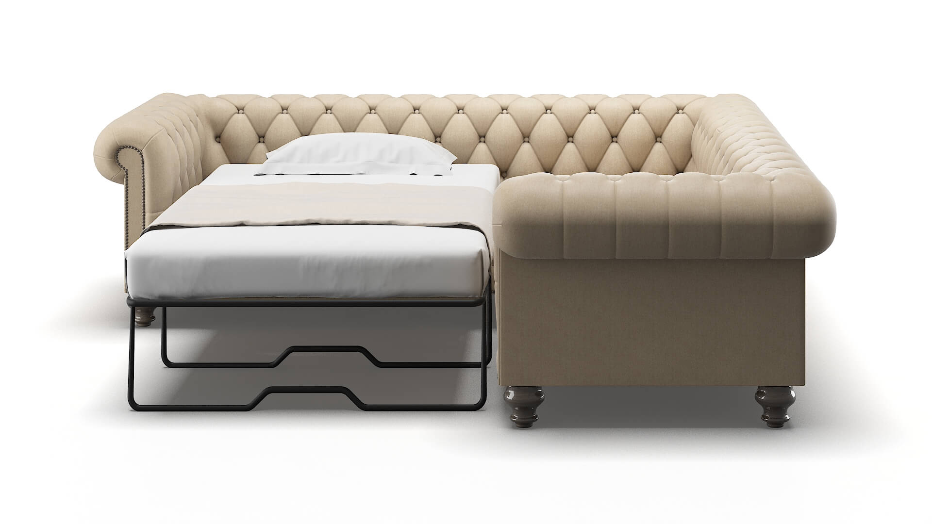 Bordeaux Royale Mondo Sectional Sleeper Espresso legs 1