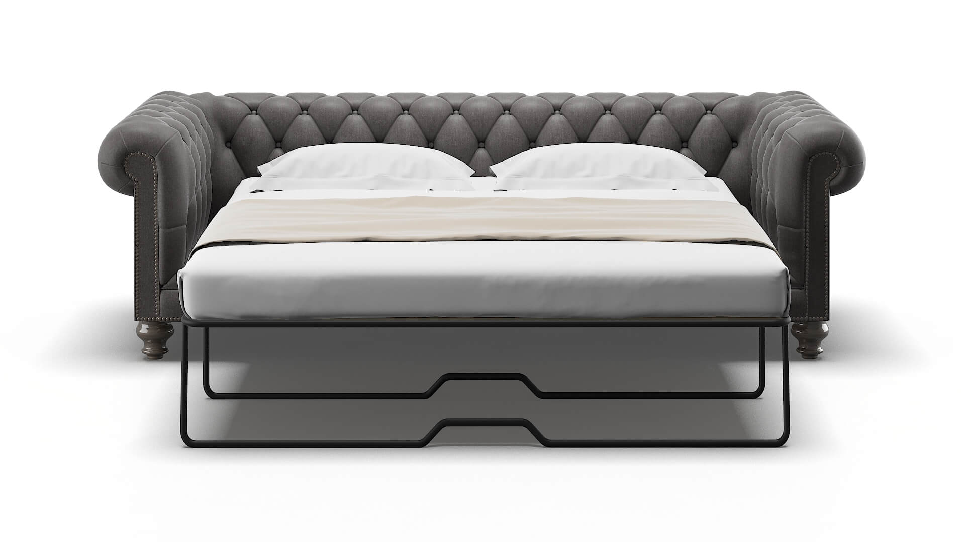 Bordeaux Sasha Grey Sofa Sleeper Espresso legs 1