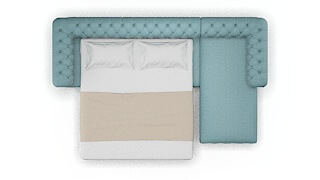 Bordeaux Sasha Teal Panel Sleeper Espresso legs 3