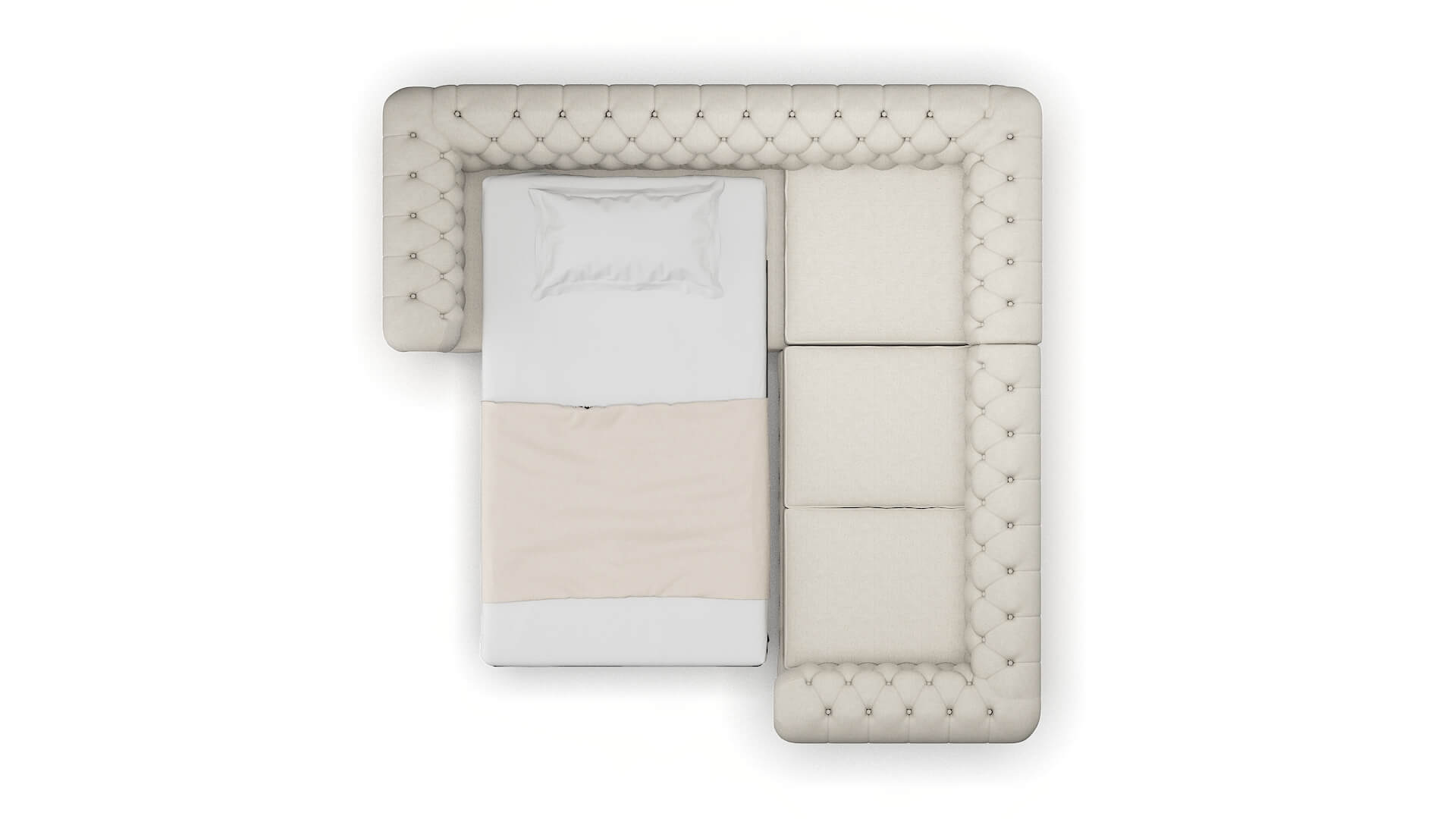 Bordeaux Terrain Natural Sectional Sleeper Espresso legs 3