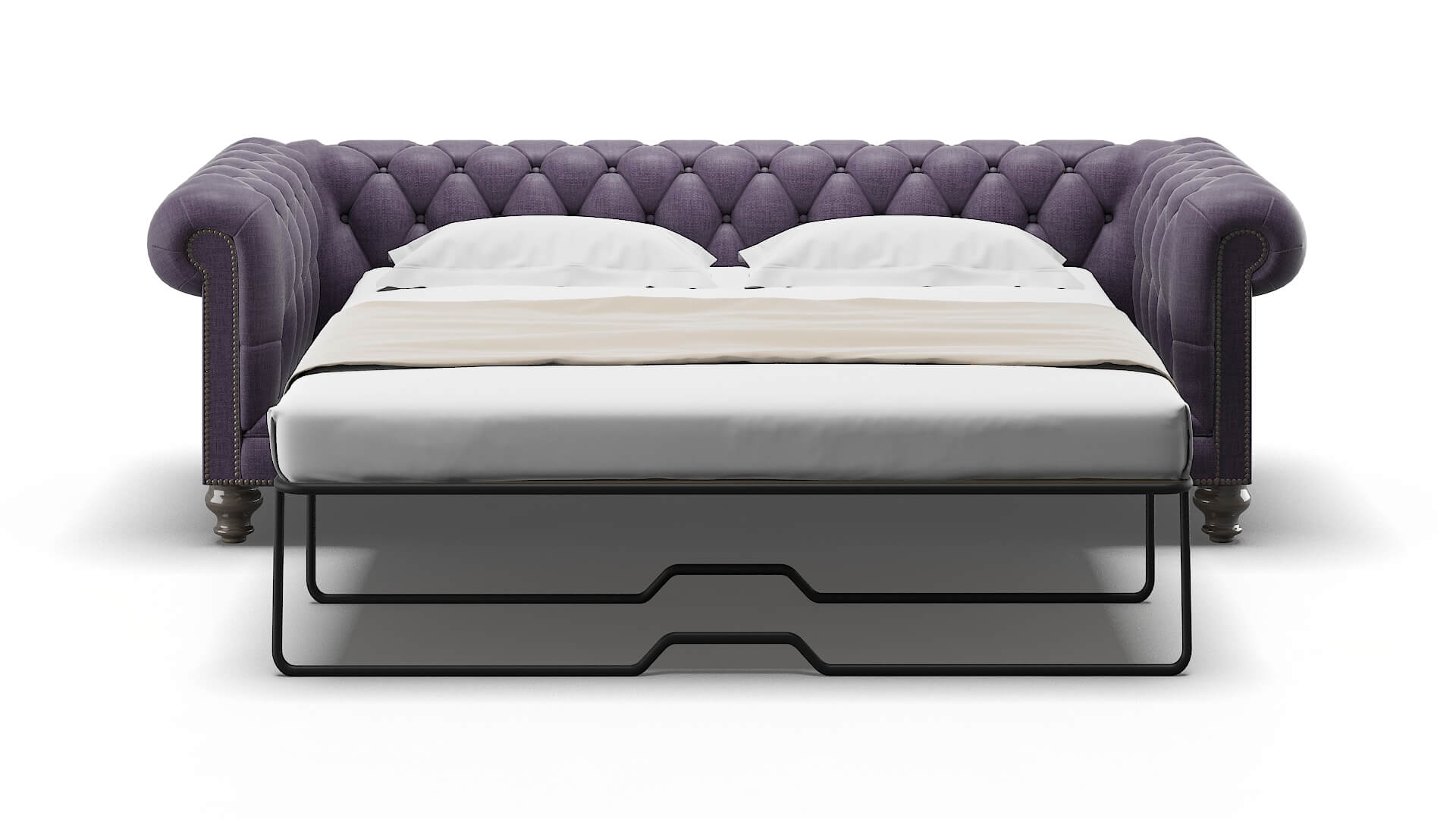 Bordeaux Tess Blackberry Sofa Sleeper Espresso legs 1