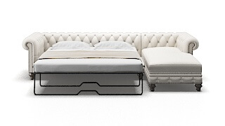 Bordeaux Venice Eggshell Panel Sleeper Espresso legs 1