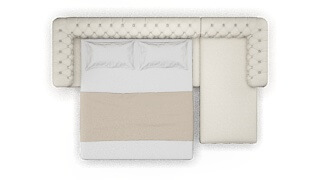 Bordeaux Venus Cream Panel Sleeper Espresso legs 3