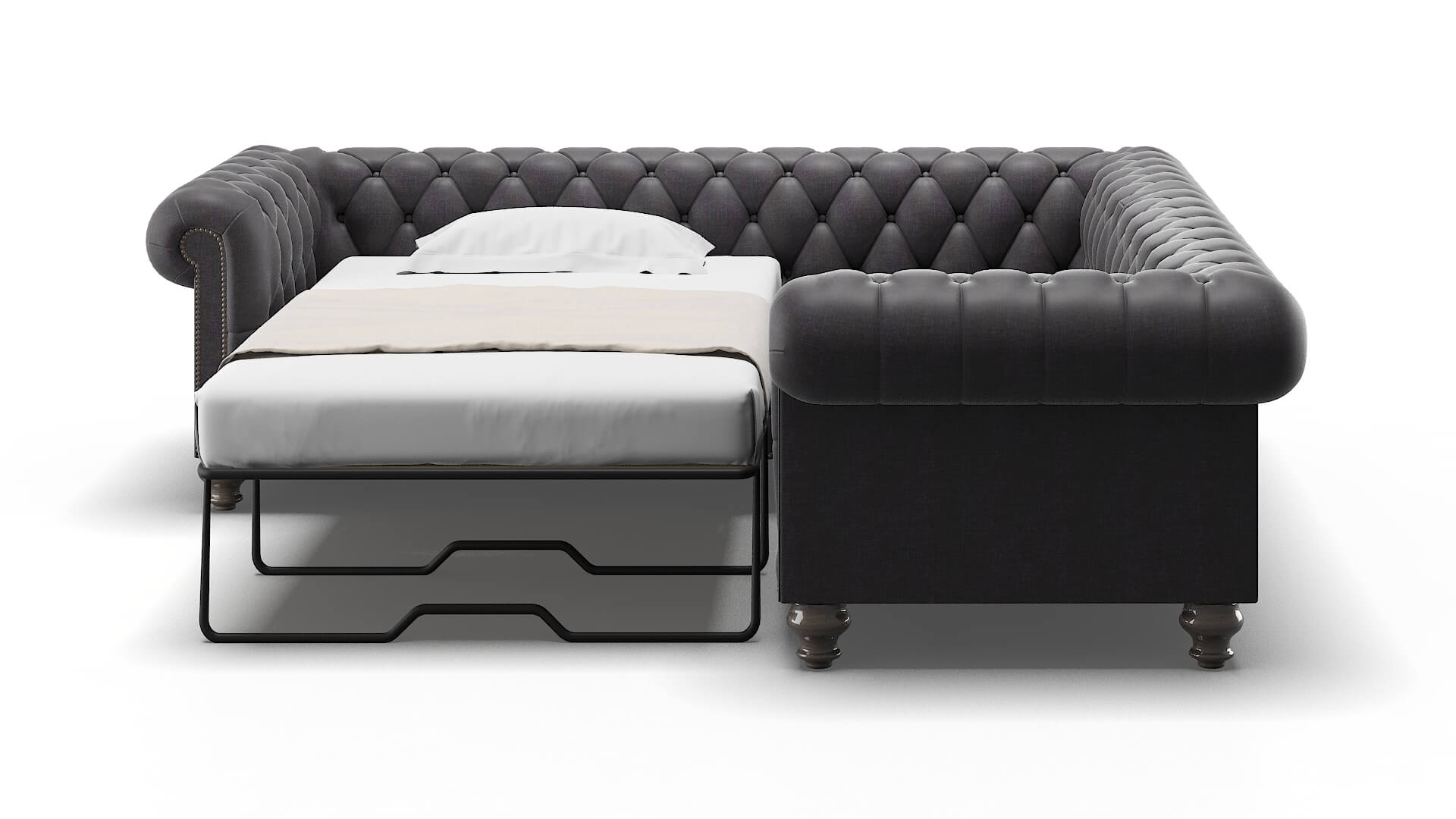 Bordeaux Venus Onyx Sectional Sleeper Espresso legs 1