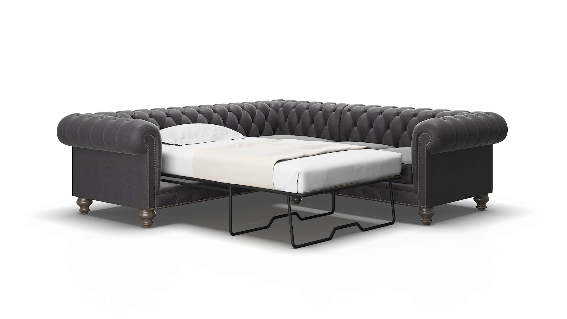 Bordeaux Venus Onyx Sectional Sleeper Espresso legs 2