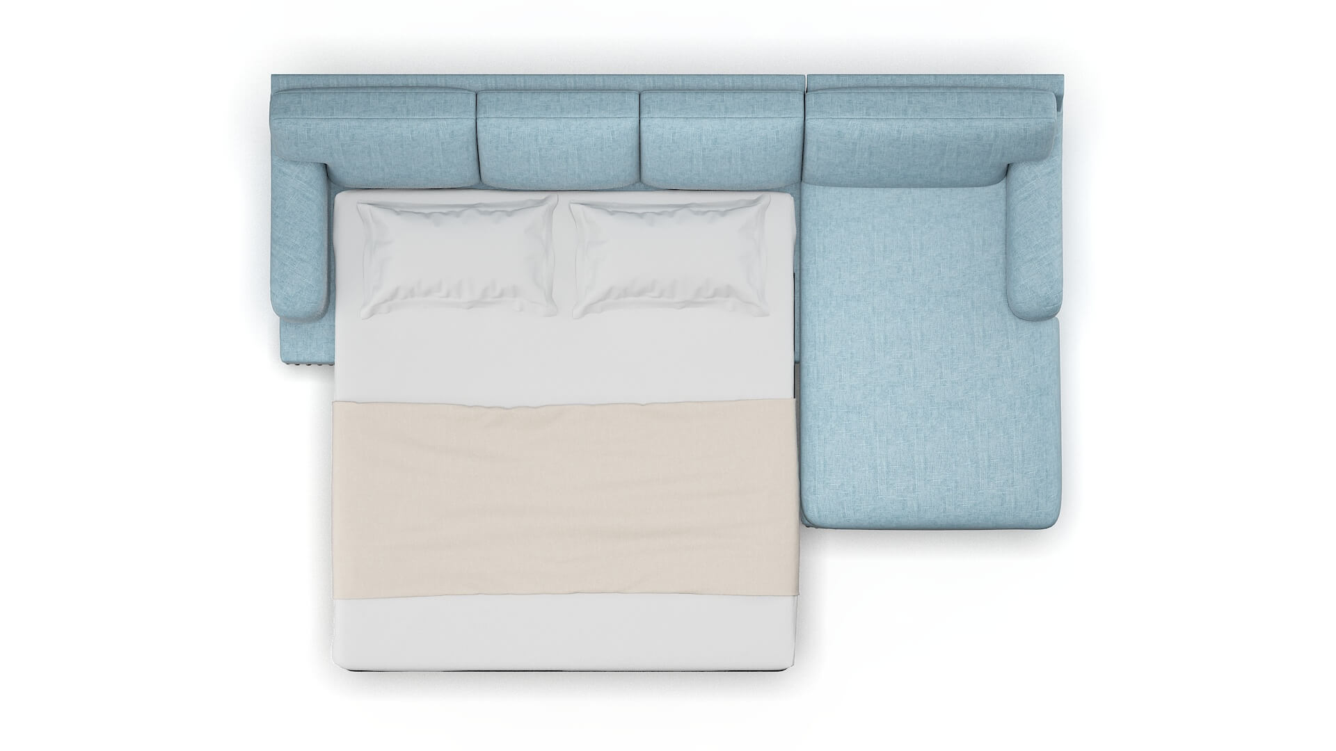 Brighton Atlas Turquoise Panel Sleeper Espresso legs 3