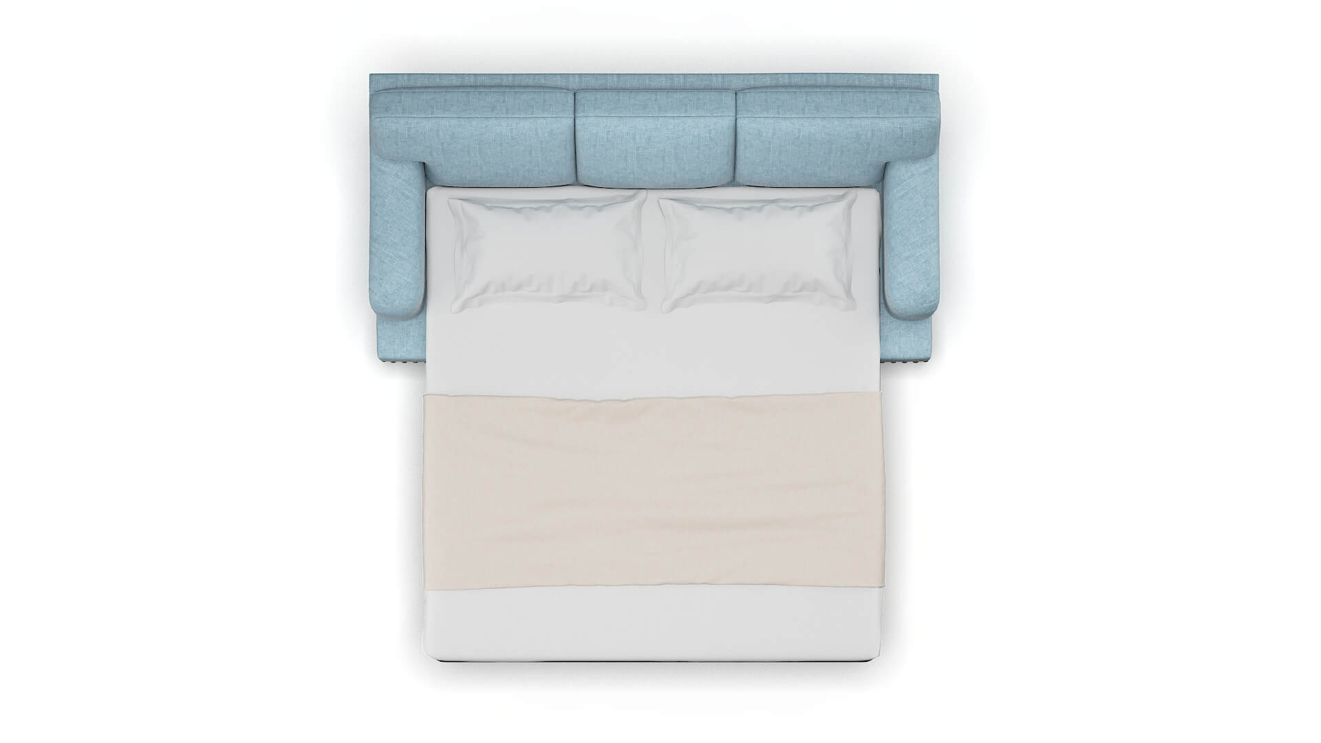 Brighton Atlas Turquoise Sofa Sleeper Espresso legs 3