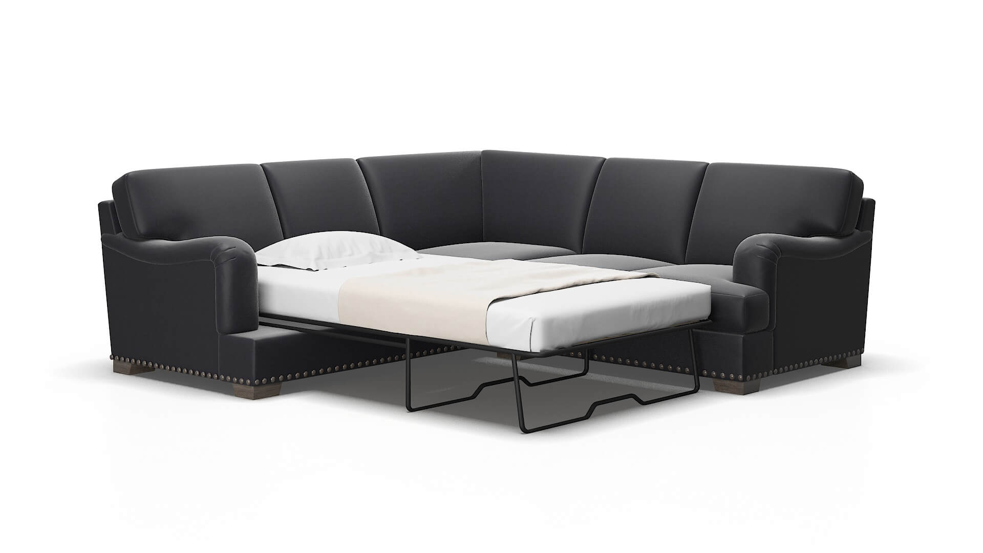 Brighton Atlas_plz Navy Sectional Sleeper Espresso legs 2