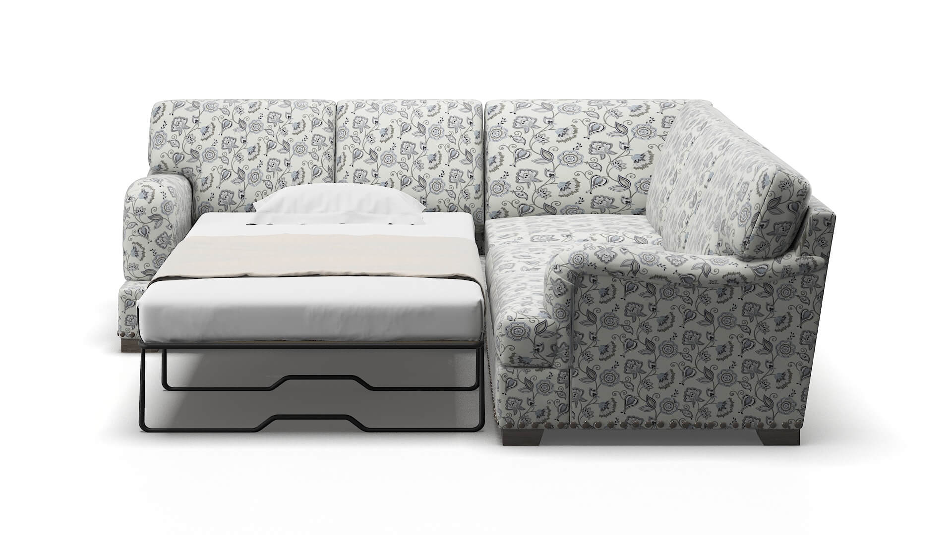 Brighton Avignon Sky Sectional Sleeper Espresso legs 1