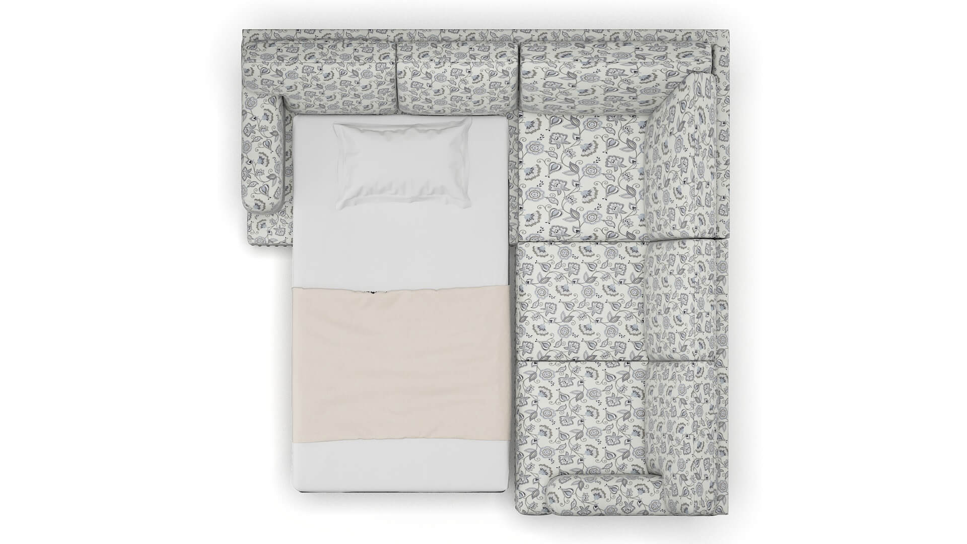 Brighton Avignon Sky Sectional Sleeper Espresso legs 3