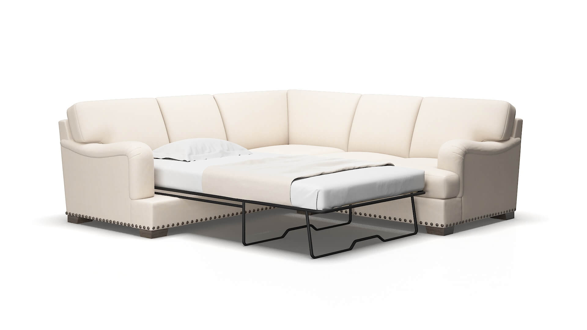 Brighton Bella buckwheat Sectional sleeper Espresso Legs  2