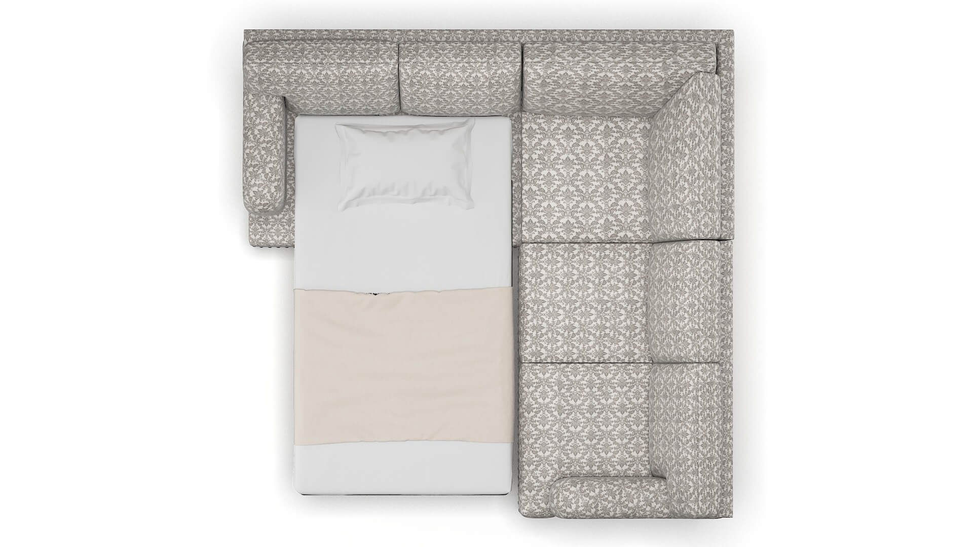 Brighton Bergamo Dove Sectional Sleeper Espresso legs 3