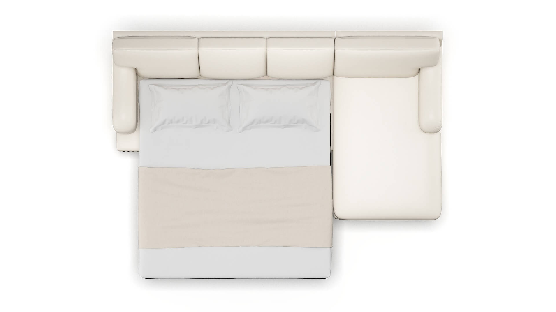 Brighton Blanche Milky Panel Sleeper Espresso legs 3