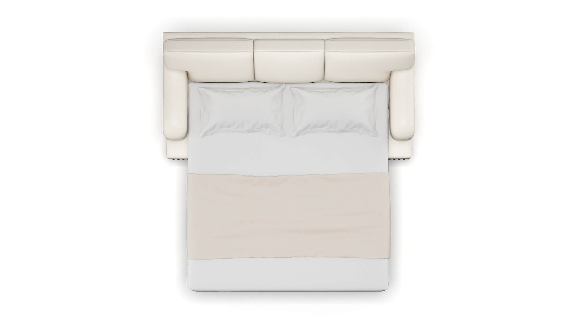 Brighton Blanche Milky Sofa Sleeper Espresso legs 3