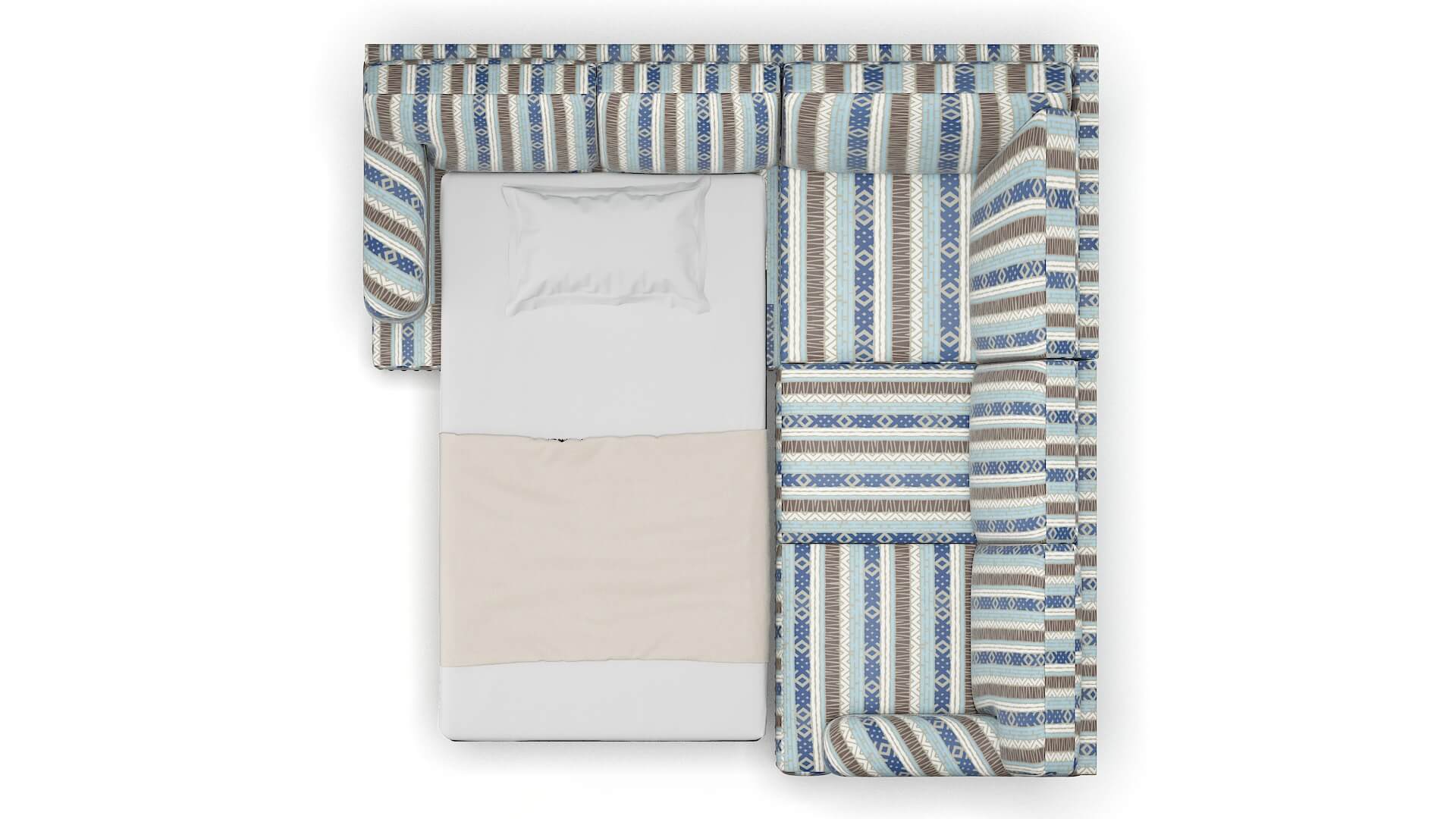 Brighton Bodhi Indigo Sectional Sleeper Espresso legs 3